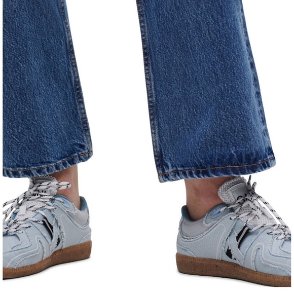 GANNI 90s Organic Cotton Stone Wash Denim High Rise Cropped Bootcut Leg Jeans 27 - Picture 9 of 10